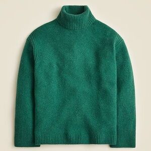 J Crew Womens Size Large Green Mock Neck Ribbed Wool Blend Sweater